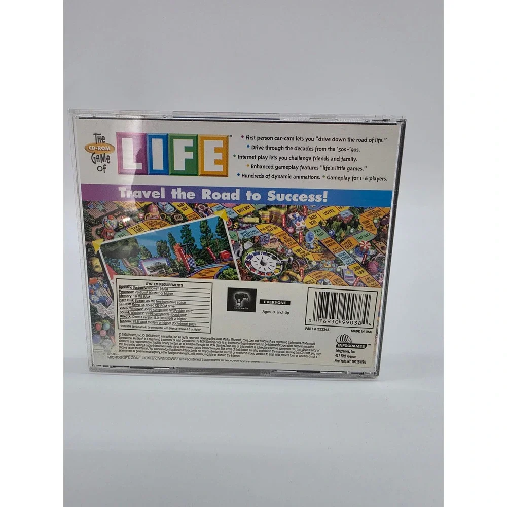 The Game of Life PC CD-ROM Hasbro Interactive 1998 Windows 95 98 Vintage Game